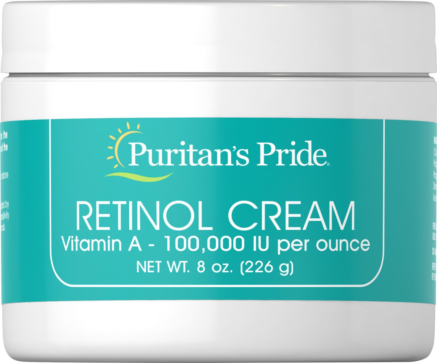 Puritan&#39;s Pride Retinol Cream With Vitamin A (100,000 IU Per Ounce), Daily Anti-Aging Face Moisturizer for Face, Neck, And D collet , Promotes Smooth and Hydrated Skin, 8 Ounce