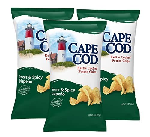 Cape Cod Potato Chips, Kettle Cooked, Sweet Spicy Jalapeno, 8 oz, (pack of 3)