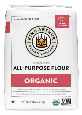 King Arthur Organic All Purpose Artisan Flour - Premium Unbleached Wheat for Baking Bread, Pizza, Cookies More - 5 lbs Bulk Pack of Versatile, High-Protein Baking Flour
