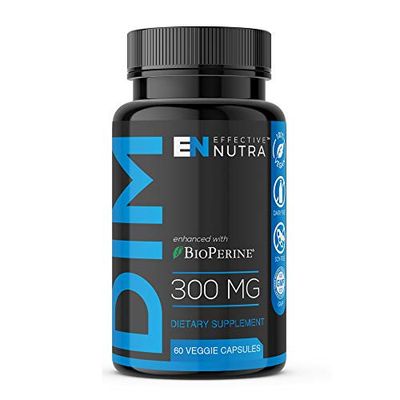 Effective Nutra Dim Supplement 300mg Capsule - Extra Strength Diindolylmethane DIM BioPerine - Estrogen Blocker for Men Women - Estrogen Balance, Metabolism, Hormone, Menopause, Acne, PCOS