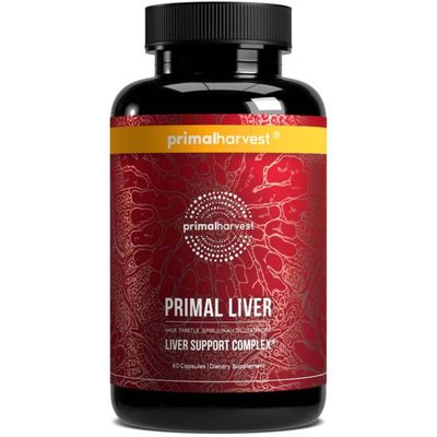 Primal Harvest Primal Liver Liver Supplement with, Alpha-Lipoic Acid, L-Cysteine HCL, L-Glutathione, Milk Thistle, and Spirulina, for Men and Women, 120 Capsules