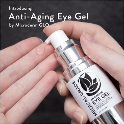 Microderm GLO - Active Anti-Aging Eye Gel, Reduces Dark Circles, Puffy Eyes, Crow's Feet and Fine Lines Wrinkles, Packed with Hyaluronic Acid Age Defying Botanicals, 0.5 Oz