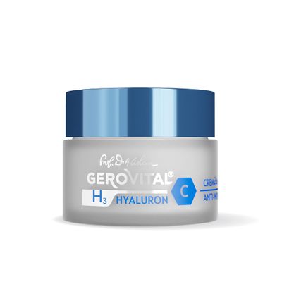 GEROVITAL Anti-Wrinkle Day Face Cream Rich in Hyaluronic Acid, Vitamin C and Niacinamide, Vitamin E, Intense Moisturizer, for Normal, Mixed, Dry Skin, 50 ml