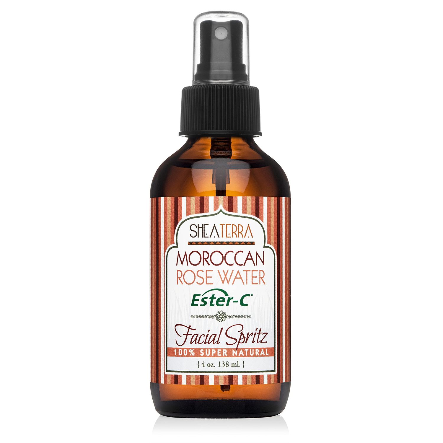 Shea Terra Organics Beauty Water, Toner Face Mist - Rose HIPS Damask Rose Ester-C Natural Daily Face Spritz with Anti-Aging Rose Water Vitamin C to Soothe Promote Collagen Production - 4 oz