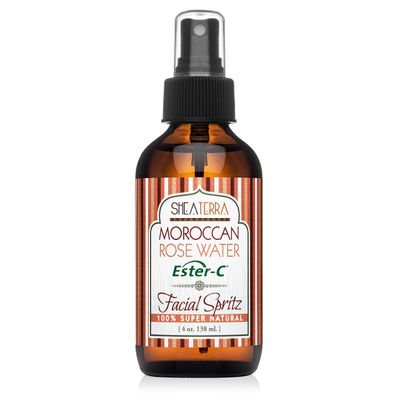 Shea Terra Organics Beauty Water, Toner Face Mist - Rose HIPS Damask Rose Ester-C Natural Daily Face Spritz with Anti-Aging Rose Water Vitamin C to Soothe Promote Collagen Production - 4 oz