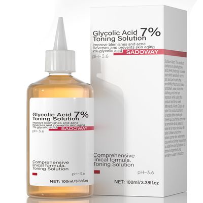 SADOWAY Glycolic Acid Toning Solution: 100ML 7 Glycolic Acid Toner for Skin Refreshment Suitable for Adults to Use at Home