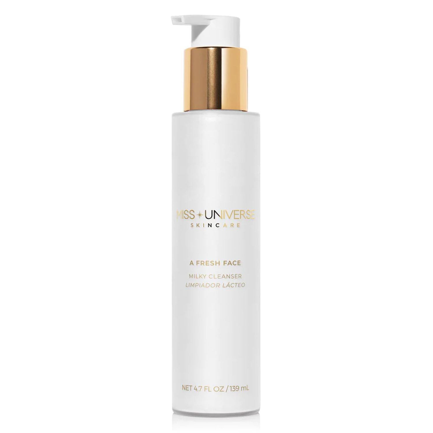 Miss Universe Skincare A Fresh Face Cleanser 4.7 fl oz, Foaming Face Wash for Women and Men, Facial Skin Care Product with Lactic and Hyaluronic Acids, Hydrating Facial Cleanser and Makeup Remover