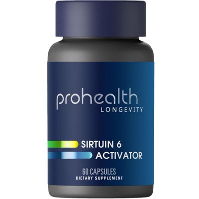 ProHealth Sirtuin 6 Activator with Fucoidan and Bladderwrack. Triple 3rd Party Tested for Potency and Safety. GMP Manufactured in The USA. 60 Capsules