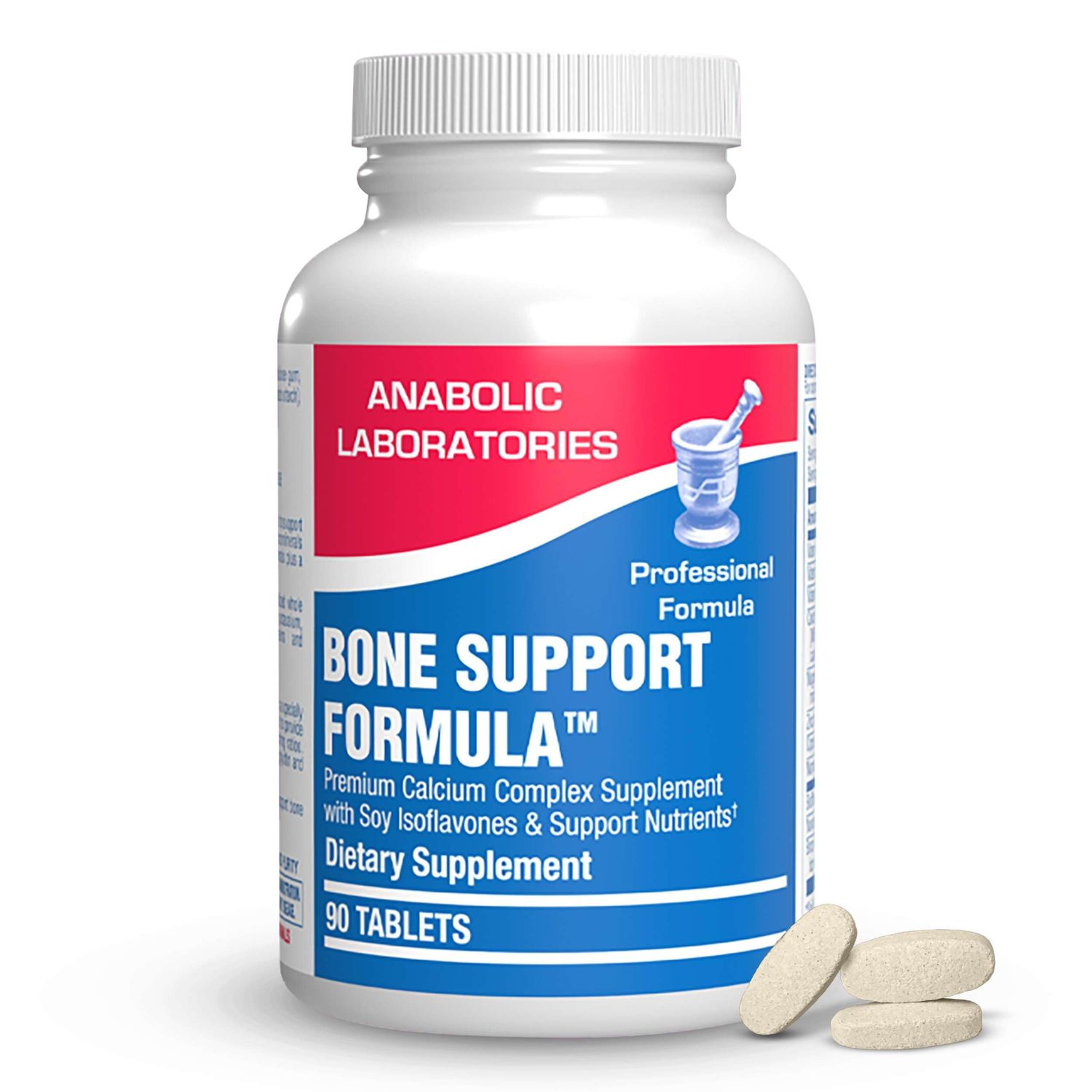 Anabolic Laboratories Bone Support Calcium Complex - 90 Tablets for Bone Health - Vitamins C, D, K, Zinc, Magnesium, and Calcium Supplement for Women and Men