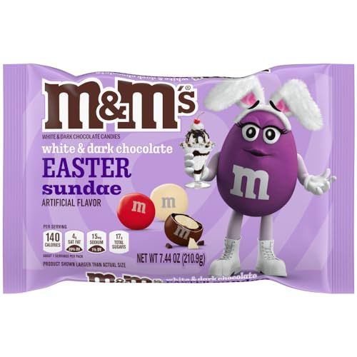 MM&#39;S White Dark Chocolate Easter Sundae Candy, 7.44 oz Bag