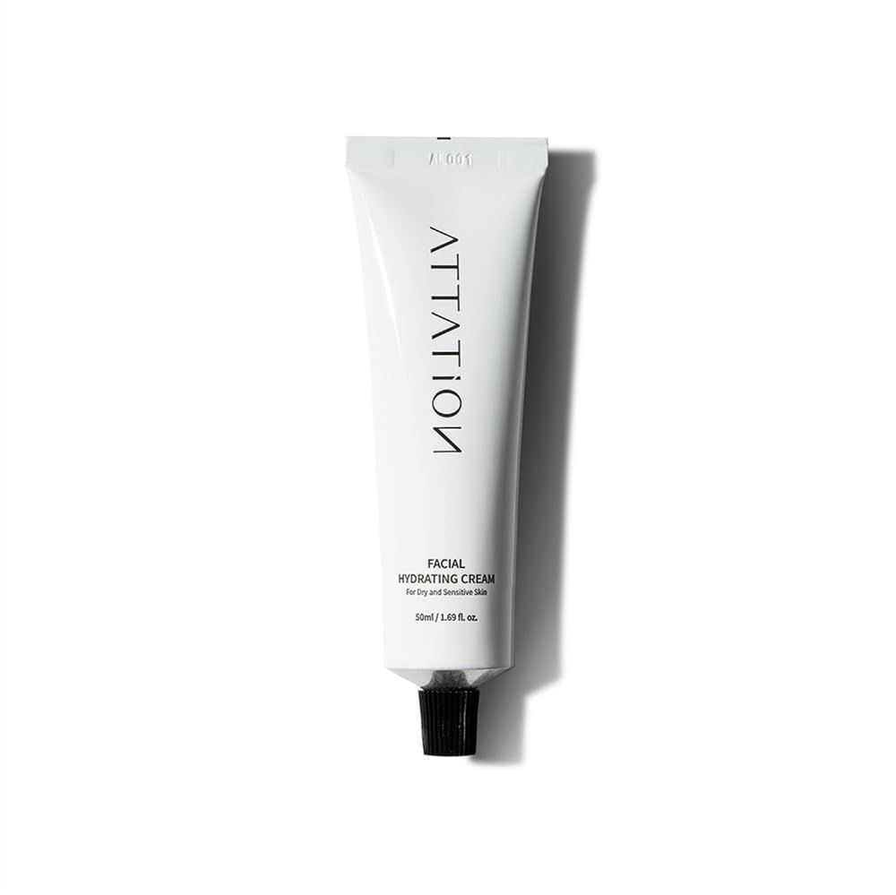 ATTATION Facial Hydrating Cream,Face Moisturizer 50m, Silicon Free Moisturizer For Dry Skin, Formulated with Niacinamide Panthenol Adenocin, Vegan Formula