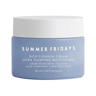 Summer Fridays Rich Cushion Face Cream - Ultra Plumping Barrier Repair Cream Makeup Primer - Infuses Skin with Rich Hydration from Glycerin Squalane - Non-Comedogenic Fragrance-Free (1.69 Oz)