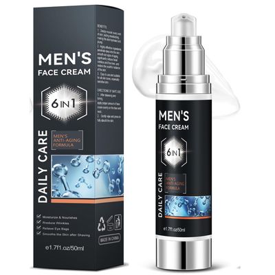 rosawi 6 in 1 Face Cream for Men, Mens Face Moisturizer, Anti Aging Wrinkle, Reduce the Look of Eye Bags, Dark Circles, and Puffiness-Mens Skin Care, After Shave Lotion for Men -1.7 oz