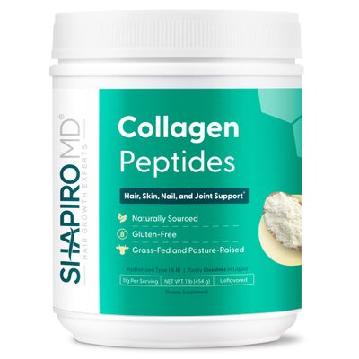 Shapiro MD Hair Growth Experts Collagen Peptides Powder, Collagen Powder Supplement for Hair, Skin, Nails and Joint Support, I III Hydrolyzed Collagen for Easy Absorption, 11g Collagen - 16 oz.