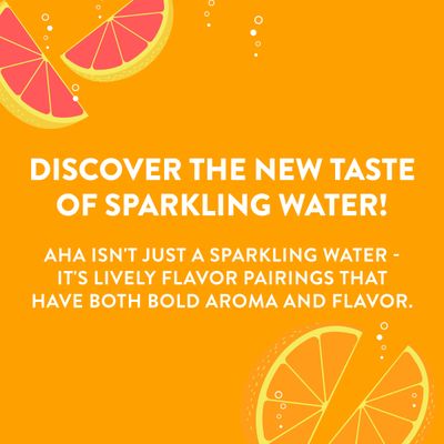 AHA Sparkling Water, Orange Grapefruit Flavored Water, Zero Calories, Sodium Free, No Sweeteners, 12 fl oz, 8 Pack
