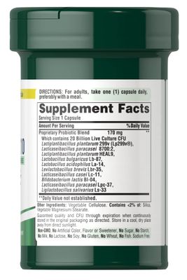Puritan's Pride Premium Probiotic 10, 20 Billion CFU Clinically Studied Culture Strains, Dietary Supplement for Digestive, Gut, and Immune Health, 1 Month Supply, 30 Rapid Release Capsules