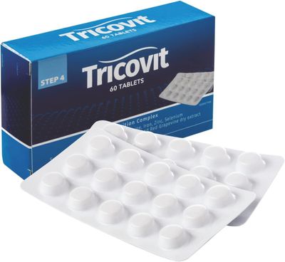 Tricovit Hair Growth Supplement - Nail Hair Health Vitamins with Amino Acids, Minerals Antioxidants - Dermatologist-Formulated Gluten-Free Vitamins and Supplements for Women Men (60 tablets)