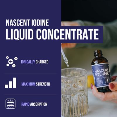 Nascent Iodine Supplement 400 Servings, Glass Bottle, Vegan, 1800 mcg - 600 mcg per Drop - Pure, Clear Color - Supports Thyroid Health, Energy, Immunity Metabolism (2 oz.)