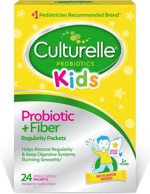 Culturelle Kids Regularity Probiotic Fiber Dietary Supplement - Helps Restore Regularity Keeps Kids&#39; Digestive Systems Running Smoothly - Works Naturally with Child&#39;s Body - 24 Single Packets