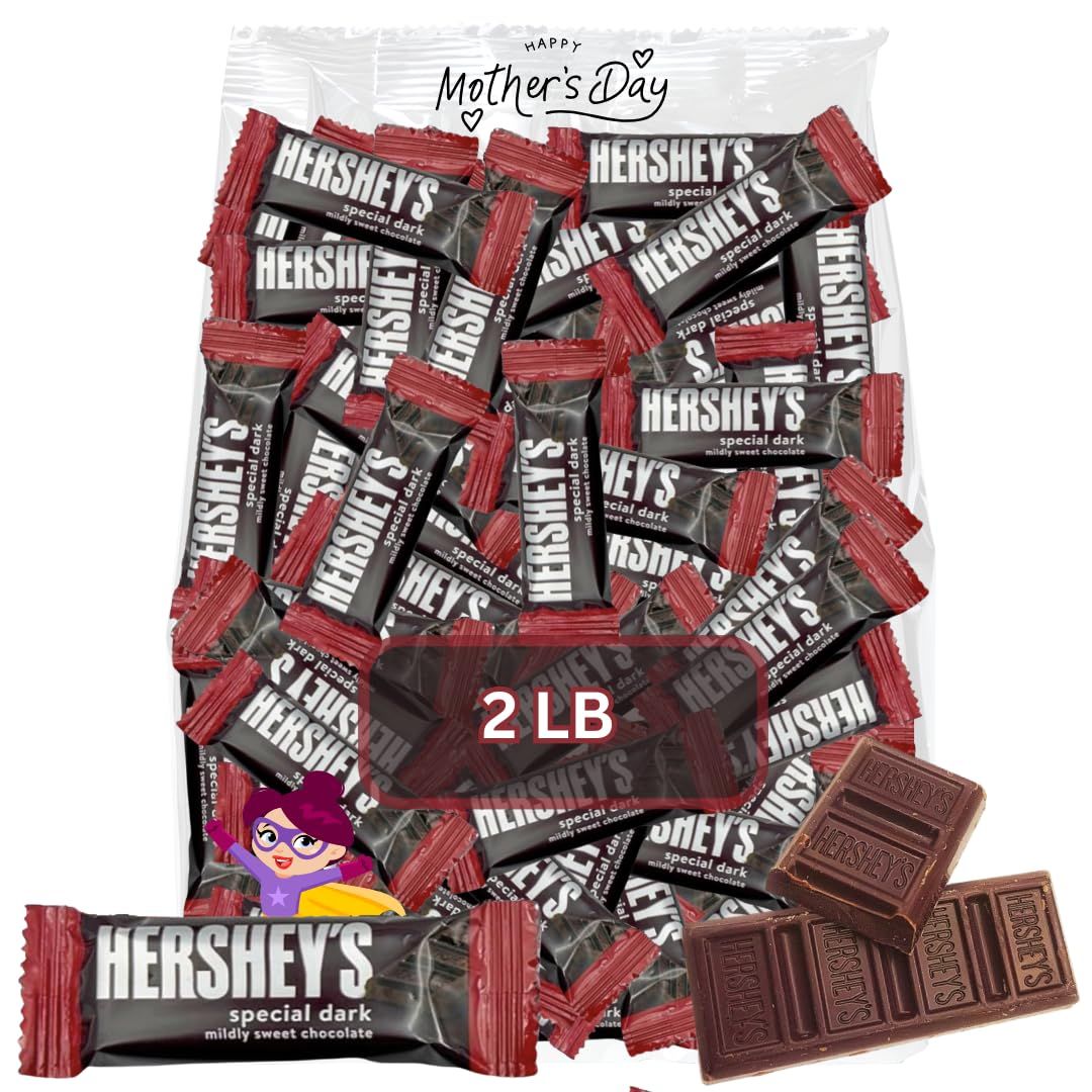 Special Dark Chocolate Bulk Candy - 2lb Bag Individually Wrapped Treats for Gifting, Dessert Tables, Office Snacks, Candy Bowls, Party Favors, Mother s Day, and Holidays