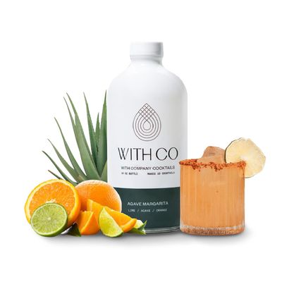Withco Agave Margarita Cocktail Mixer Makes 10 Drinks with Fresh Lime, Orange - Just add Tequila or Mezcal or drink as a mocktail with soda water