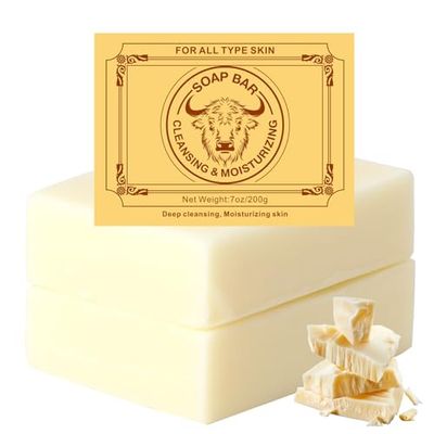 Organic Grass Fed Beef Tallow Soap Bar for Skin Glow 7OZ200G Handmade Tallow Soap for Face and Body Moisturizing Facial Cleanser Face Wash Unscented Bathing Bar Soap For Women Men All Skin Type