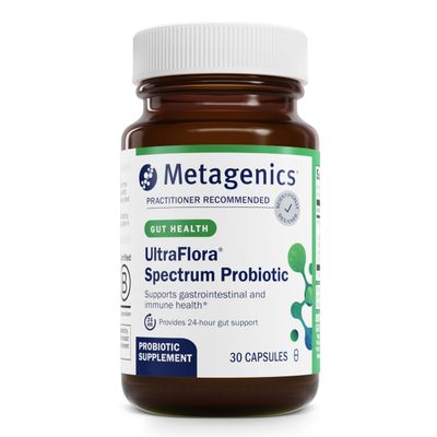 Metagenics UltraFlora Spectrum - Digestive Immune Health Supplement - Daily Probiotic - Non-GMO Gluten-Free - 30 Capsules