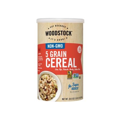 Woodstock 5 Grain Cereal - Case of 12 - 18.5 oz.