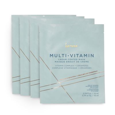 Karuna - MULTI-VITAMIN Face Masks Skincare Must-Have, Cream-Coated, Hypoallergenic Hydration for Sensitive Skin, Vitamin-Rich Facial Masks, Lightweight, Non-Greasy, 16 ml, 4 Pack