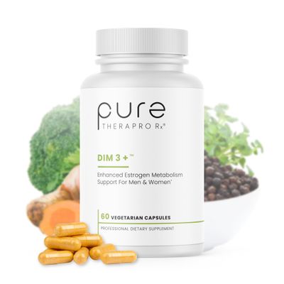 Pure TheraPro Rx DIM 3 60 Vegan Caps - 2 Month Supply DIM, Curcumin BioPerine, Supports Healthy Estrogen Metabolism in Men Women, Antioxidant Detoxification Support, Pharmaceutical Grade