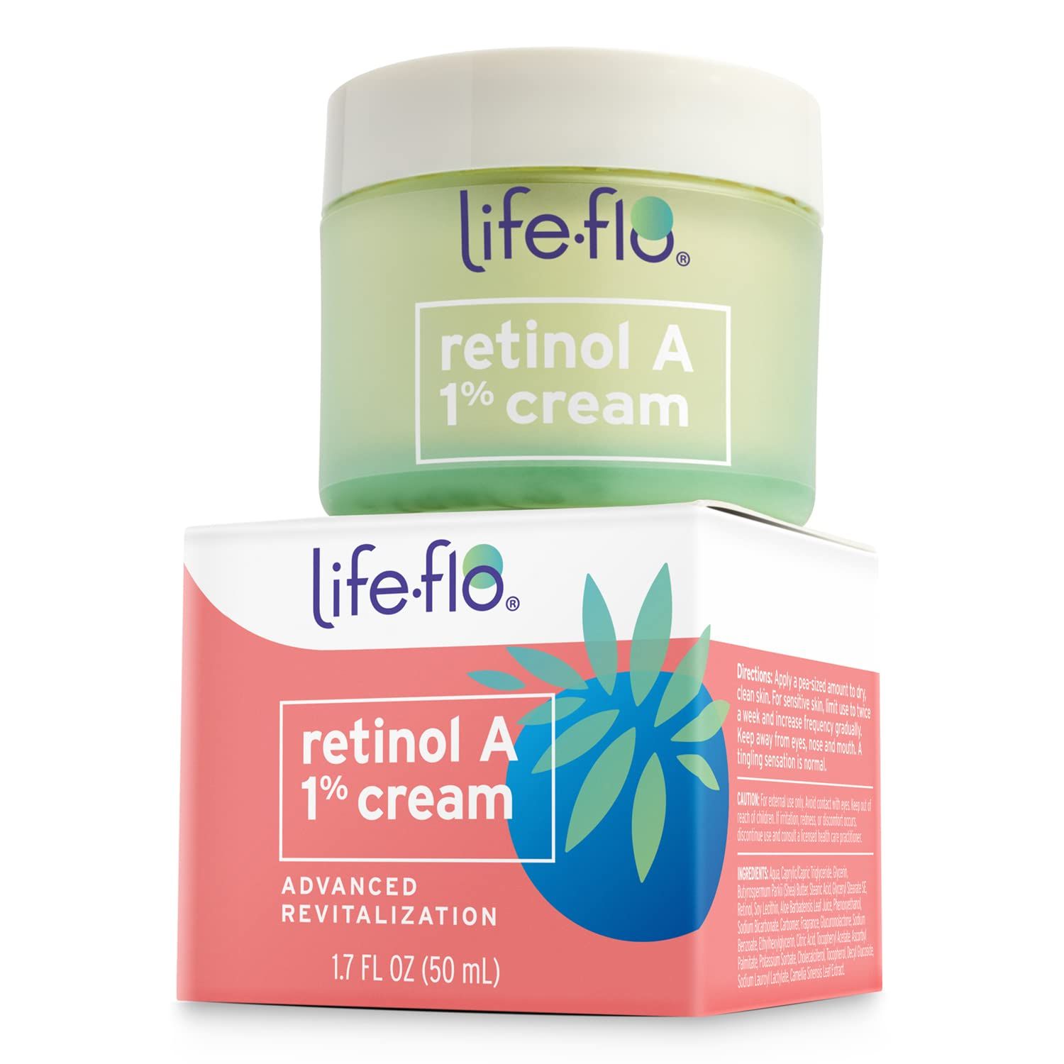 LIFE-FLO Retinol A 1 Advanced Revitalization Cream Refines Skin Diminishes Look of Fine Lines Wrinkles 1.7oz