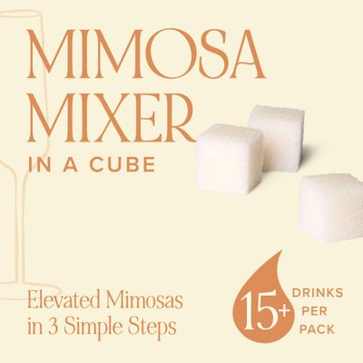 LUXE Mixology Orange Mimosa Mixer Cubes - Craft Cocktail Mixer for Orange Mimosa's, Just Add Champagne, Bubbly, or Make a Mocktail - Kosher - Makes 30 Cocktails - Hosting Made Easy - Great Gift Idea