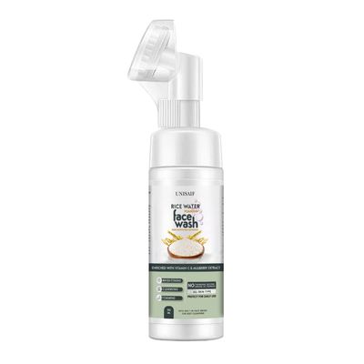 Unisaif Rice Water Face Wash - Rice Water Bright Foaming Cleanser for Women and Men s Skin Lightening Foaming Brightening Cleansing Facewash for Dry Skin 150ml
