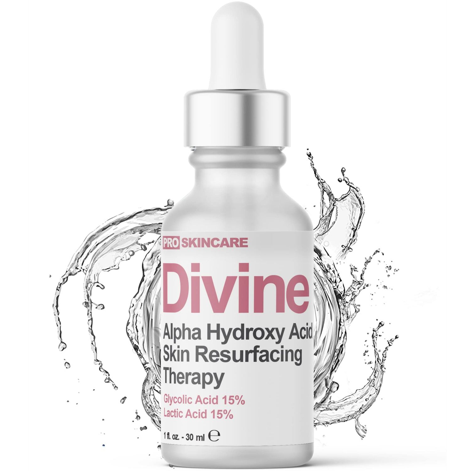 Glycolic Acid Lactic Acid Peeling Solution - SKIN PERFECTING 30 AHA Liquid, Professional Grade Chemical Face Peel for Acne Scars, Collagen Boost, Wrinkles, Fine Lines - AHA - 1 fl oz