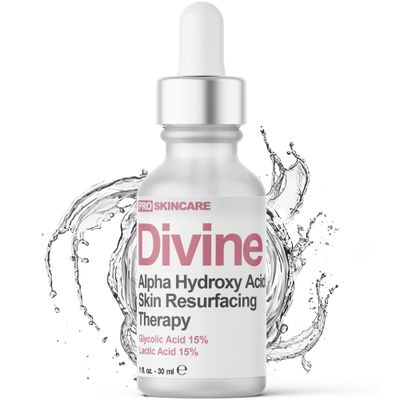 Glycolic Acid Lactic Acid Peeling Solution - SKIN PERFECTING 30 AHA Liquid, Professional Grade Chemical Face Peel for Acne Scars, Collagen Boost, Wrinkles, Fine Lines - AHA - 1 fl oz