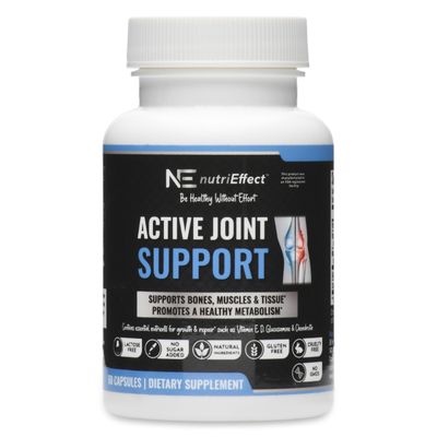 nutriEffect Active Joint Support Supplements Supports Bones, Muscles Tissue Promotes a Healthy Metabolism Natural Ingredients - Essential Nutrients for Growth Repair 60 Count