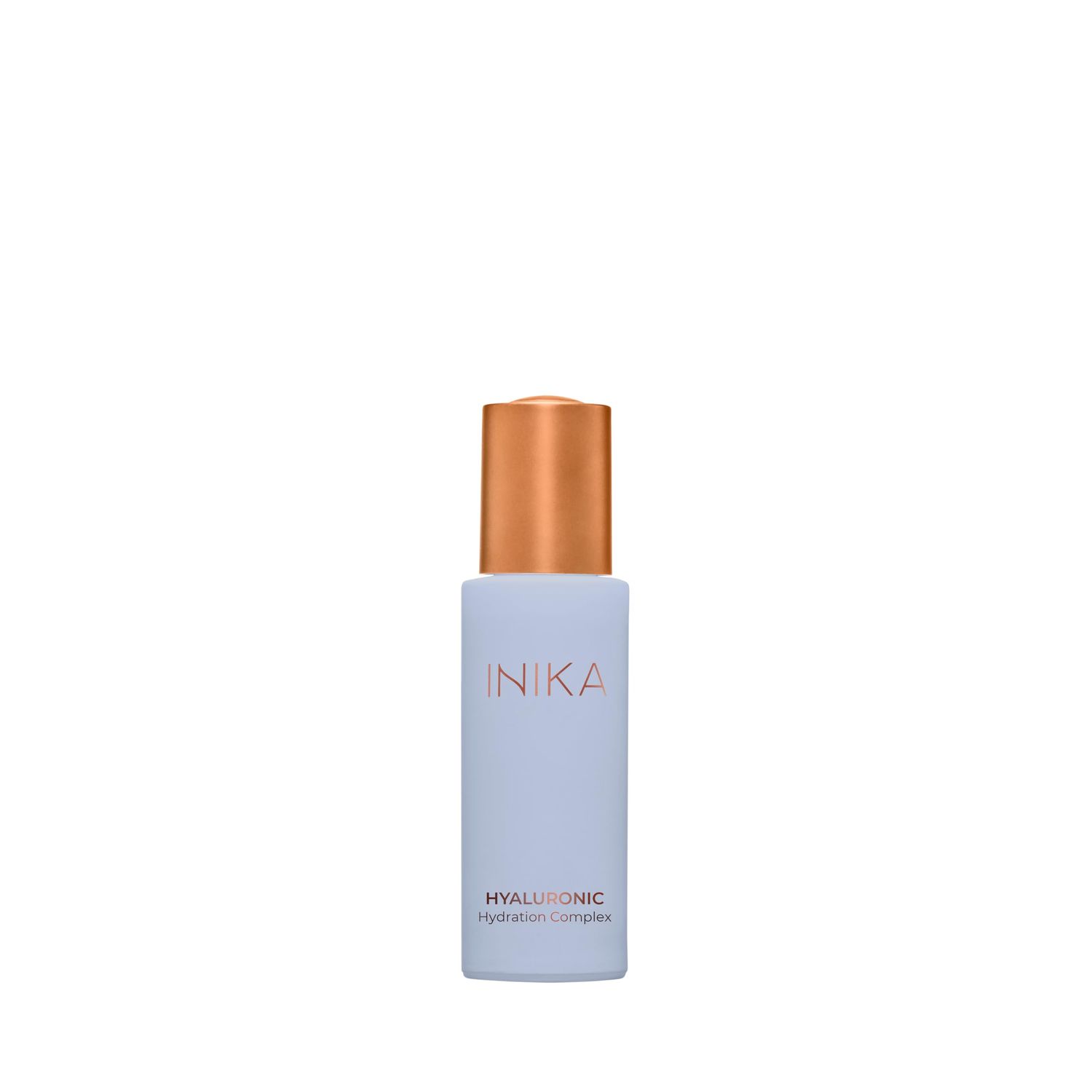 INIKA Hyaluronic Hydration Complex. Deeply hydrates and plumps skin, vegan and natural formula Sustainable Packaging.