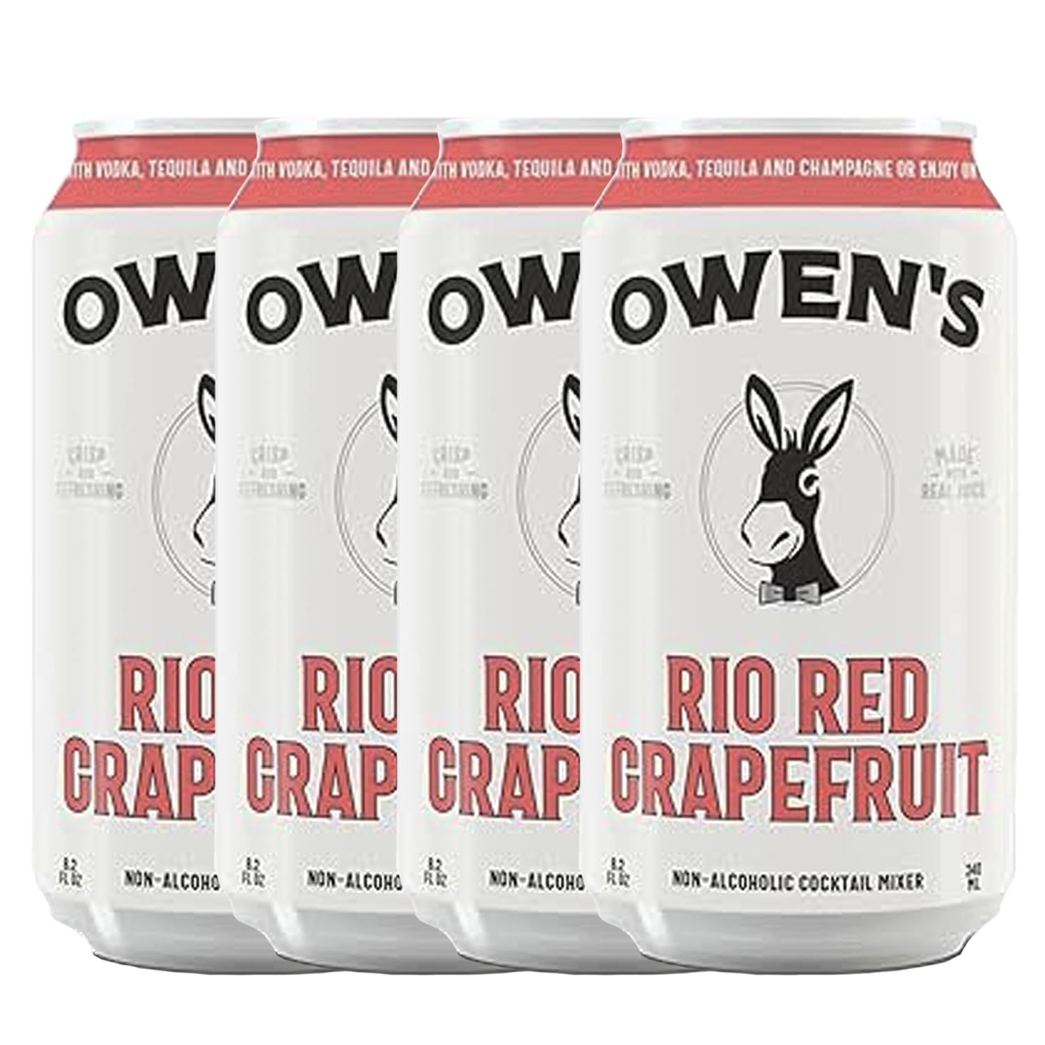 Owen s Craft Mixers Rio Red Grapefruit 4 Pack Handcrafted in the USA with Premium Ingredients Vegan Gluten-Free Soda Mocktail and Cocktail Mixer