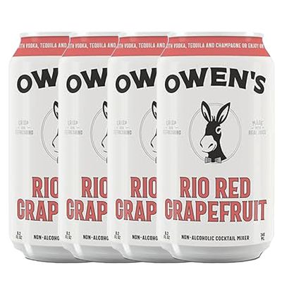 Owen s Craft Mixers Rio Red Grapefruit 4 Pack Handcrafted in the USA with Premium Ingredients Vegan Gluten-Free Soda Mocktail and Cocktail Mixer