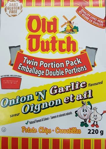 Old Dutch Potato Chips, Onion and Garlic, 220 Grams7.8 Ounces