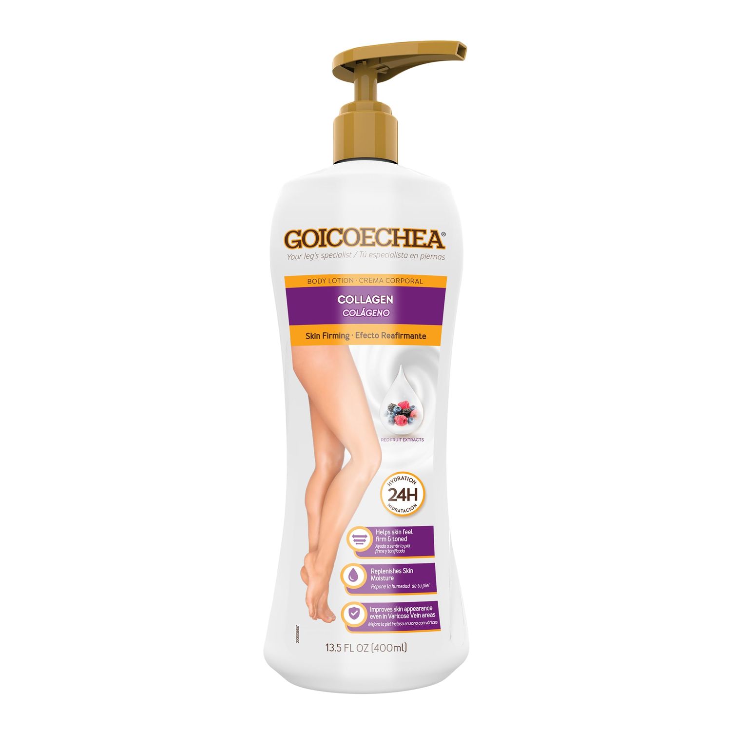 Goicoechea Skin Firming Body Lotion, Collagen Elastin Cream for Women, Skin appearance even in varicose veins areas, Skin Tightening ,Firming Body Lotion with Red Fruit Extracts, 24H Hydration 13.5 oz
