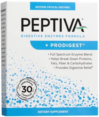 Peptiva Digestive Enzyme Supplement ProDigest - Helps with Bloating, Gas, Constipation - 30 Count