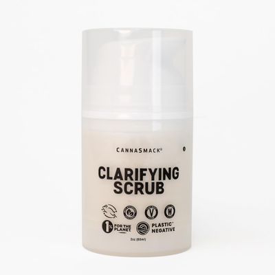 CannaSmack Clarifying Scrub - Gently and Exfoliates Dead Skin Cells - Salicylic Acid Honeysuckle Flower Extract Help Reduce Acne Blackheads