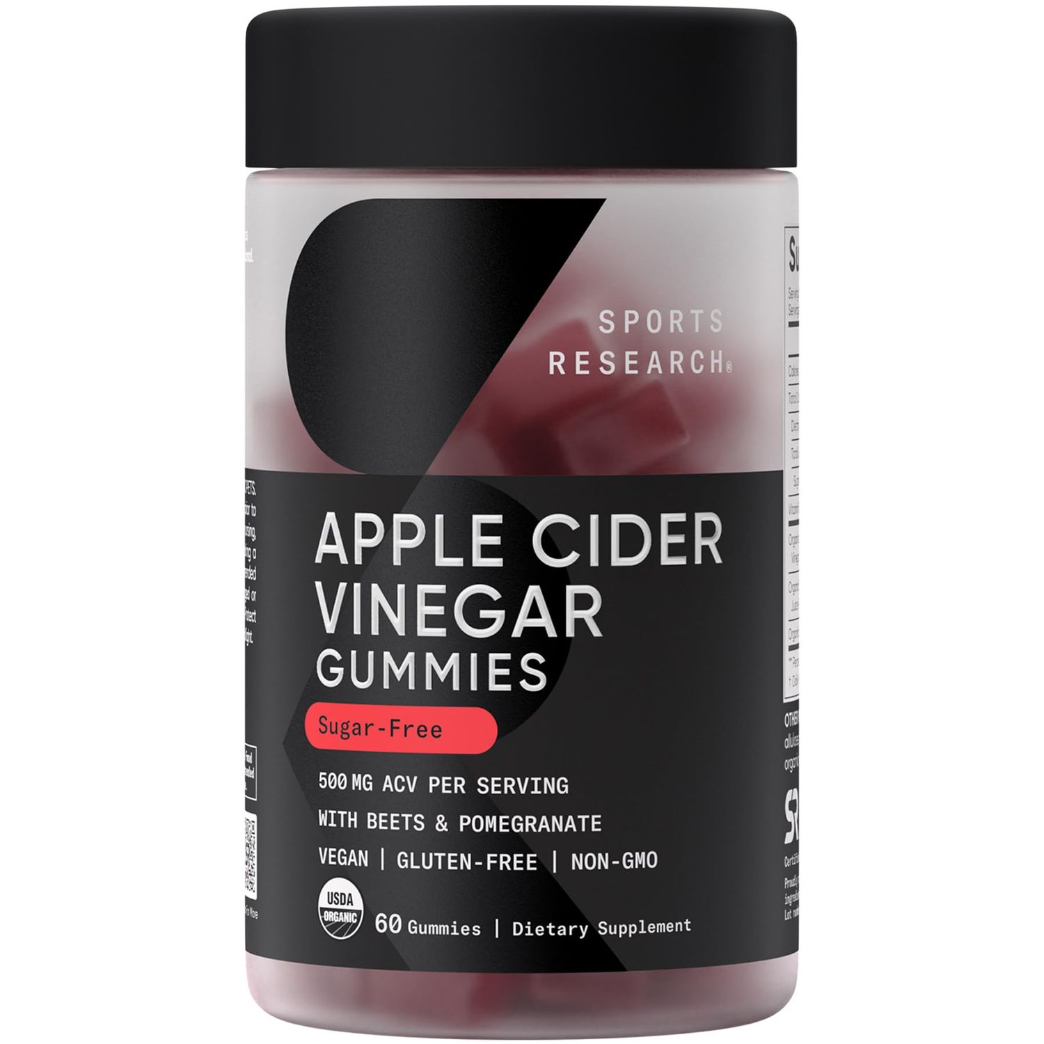 Organic Apple Cider Vinegar Gummies with The Mother - USDA Organic, Vegan Certified Non-GMO Verified (60 Vegan Gummies)