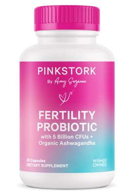 Pink Stork Fertility Support Probiotics for Women with Ashwagandha for Vaginal Health, Conception, pH Balance, Hormone Balance, and Gut Flora, Fertility Supplements for Women, 30 Capsules