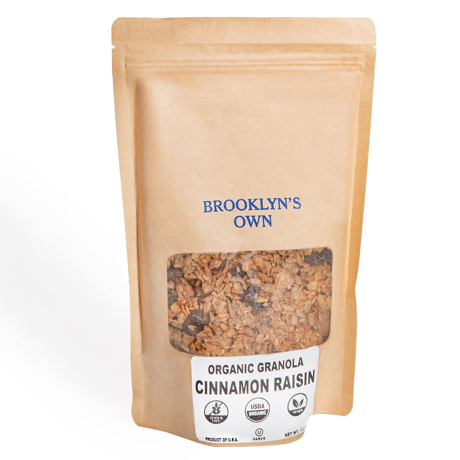 Brooklyn&#39;s Own Organic Granola Cinnamon Raisin Breakfast Cereal - Gluten-Free Healthy Snacks - 12 Ounce Resealable Eco-Friendly Pack