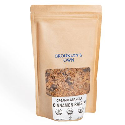 Brooklyn&#39;s Own Organic Granola Cinnamon Raisin Breakfast Cereal - Gluten-Free Healthy Snacks - 12 Ounce Resealable Eco-Friendly Pack
