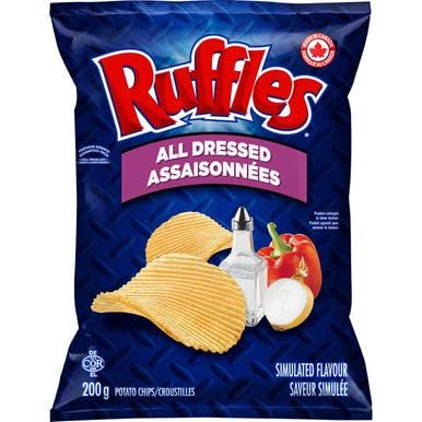 Lay&#39;s Ruffles Potato Chips, All Dressed, 200g7.1 oz., Imported from Canada