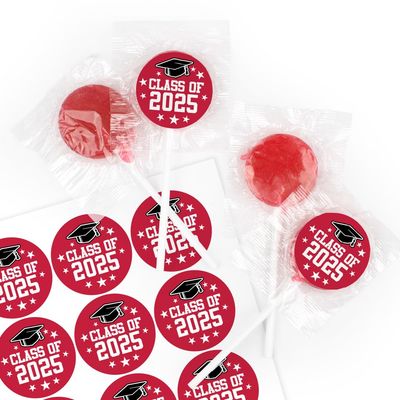DIY Red Graduation Stickers Lollipop (130ct) - Star Student