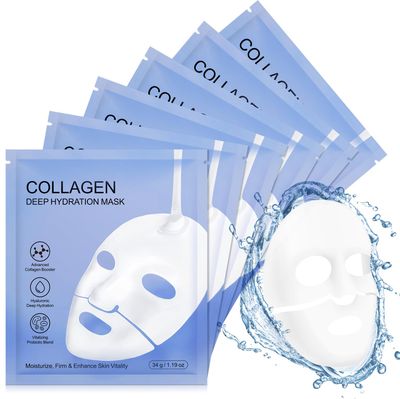 Collagen Face Mask, Deep Collagen Overnight Mask, Collagen Night Wrapping Mask 6pcs